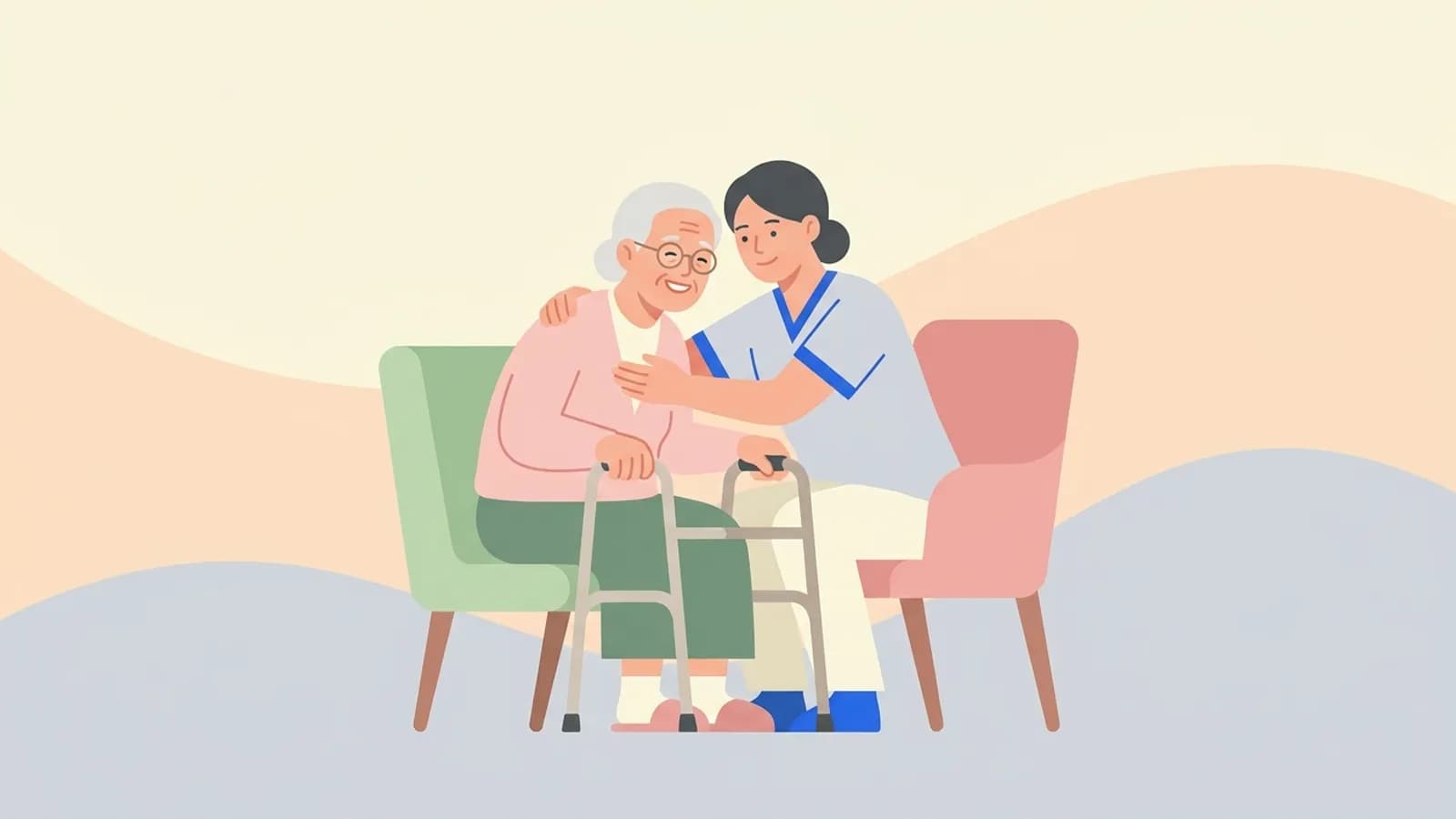 노인·장애인 지원 정책을 상징하는 일러스트