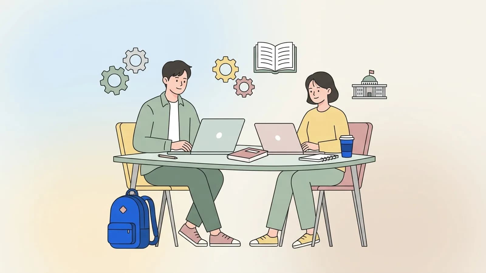 청년 지원 정책을 상징하는 일러스트